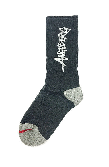 1 Pair of American Made Charcoal Heather Anenberg Crew Socks
